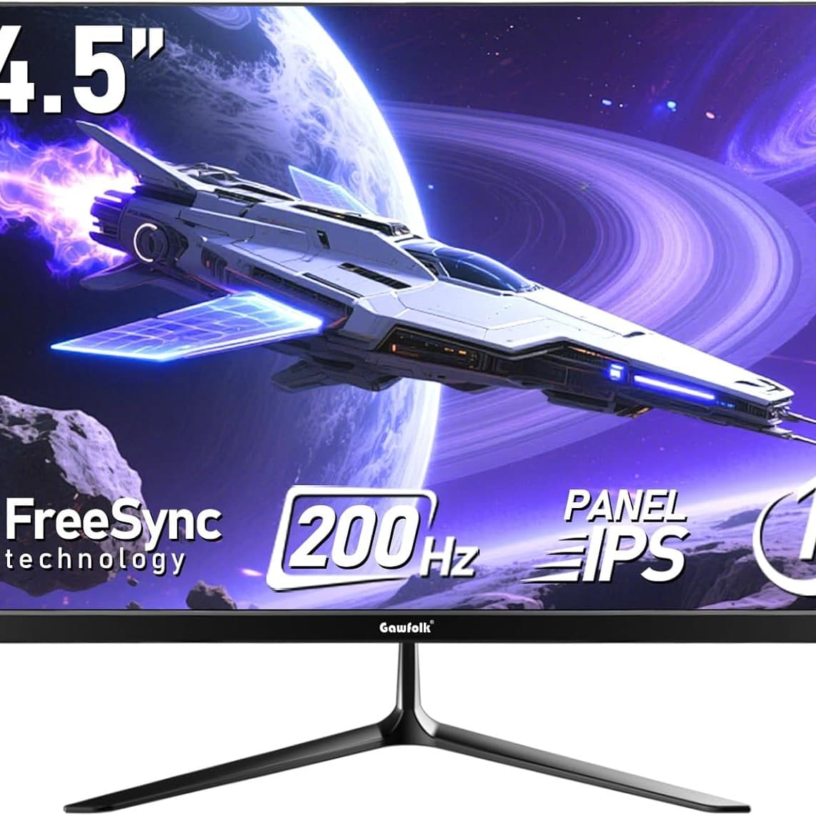 Gawfolk 24.5 Inch FHD 200Hz IPS Flat Gaming Monitor 1080P Computer Monitor 1920x1080 Display Screen 1ms(GTG) 240cd/m² 99% sRGB Suitable for games, entertainment, and office (Built-in Speakers) - 1