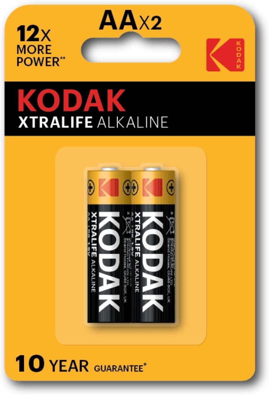 KODAK | AA Batteries | Double A | Disposable Household Alkaline | 1.5V | 2 Pack - 1