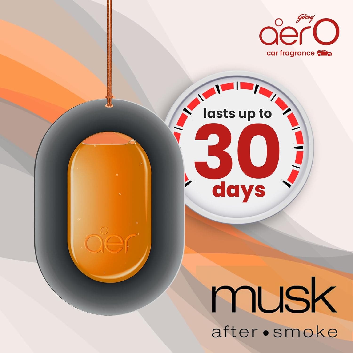 Godrej aer O – Hanging Car Air Freshener | Car Accessories | Musk After Smoke (7.5g) - 3