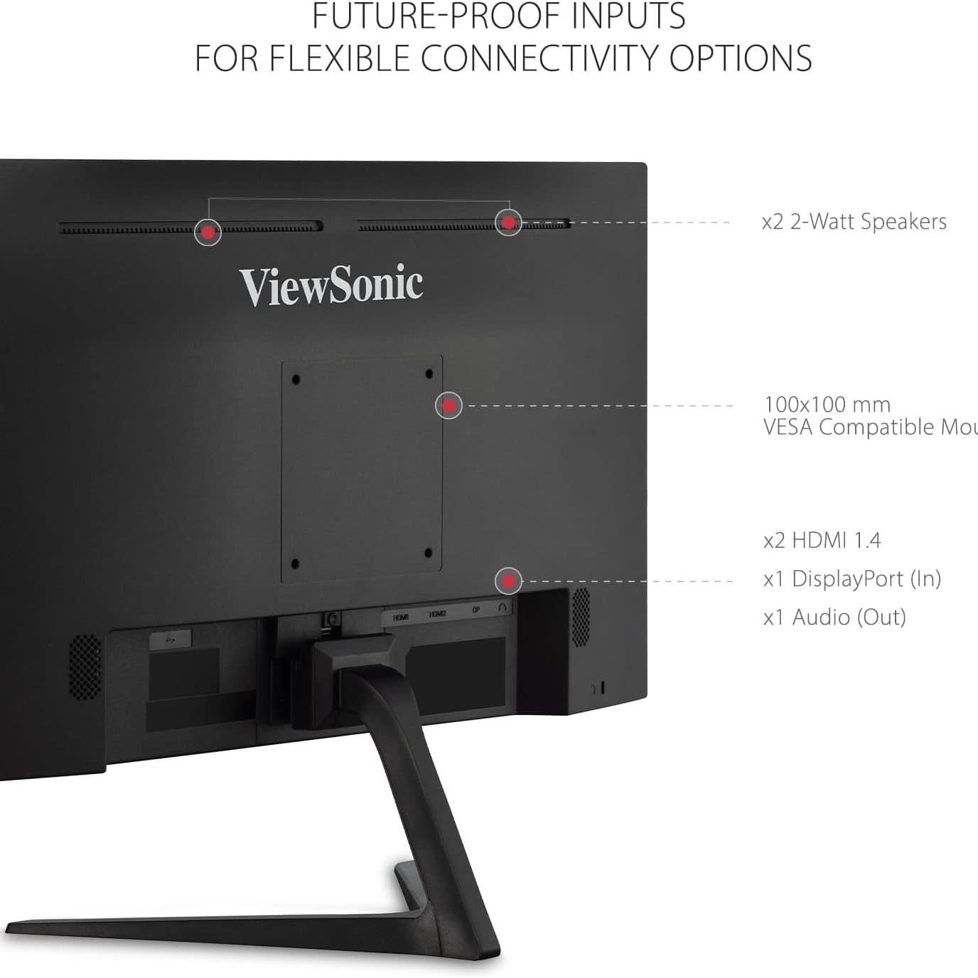 Viewsonic VX2418-P-MHD 24 Inch Frameless Full HD 1080p 180Hz 1ms Gaming Monitor with Adaptive-Sync Eye Care HDMI and Display Port, Black - 5