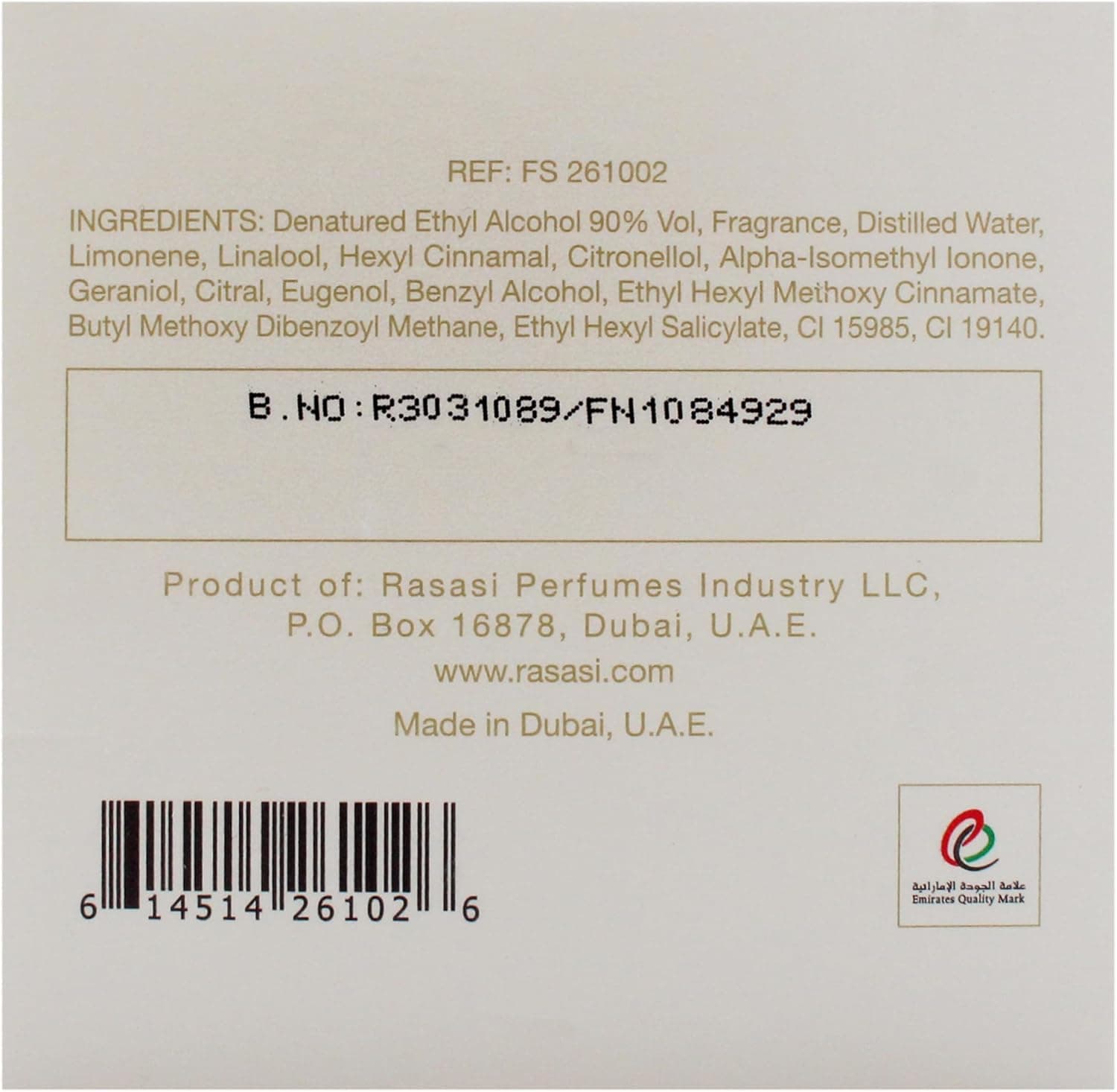 RASASI SORYANI EAU DE PARFUM SPRAY FOR WOMEN 100 ML - 6