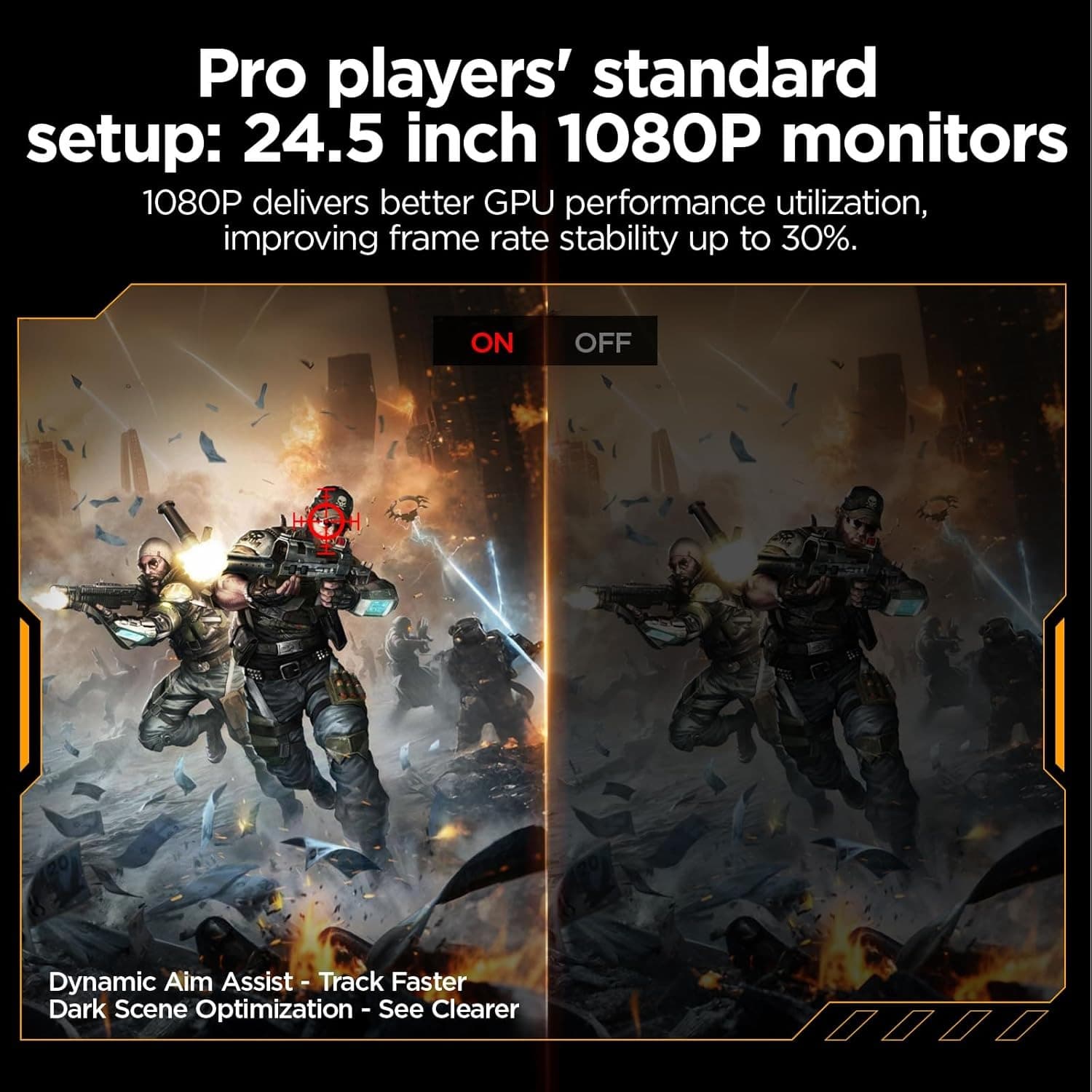 KOORUI Gaming Monitor 25-inch, 170Hz FHD 1080p Computer Monitor, 1ms GTG, Adaptive G-Sync, FreeSync Premium, 3 Sides Frameless, HDMI x 2, DisplayPort, Black, 25E3A - 4