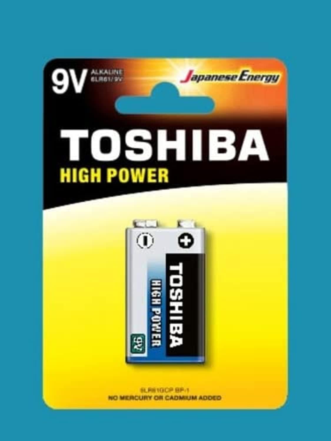 TOSHIBA Long-Lasting Vibration Resistance High Power Alkaline Battery 9V - 2