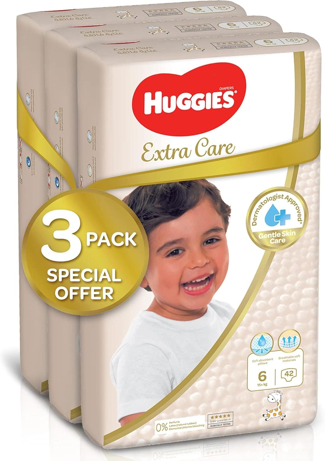 Huggies Extra Care, Size 6, 15+ kg, Super Mega Pack, 126 Diapers - 3