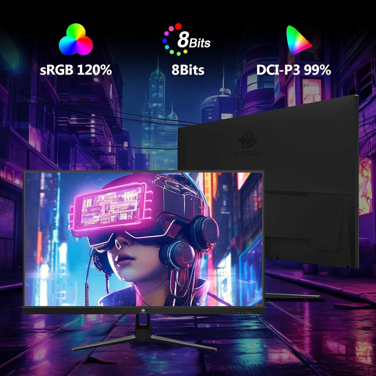 Z-Edge 27-inch Gaming Monitor 1920x1080 IPS 240Hz Gaming Monitor 1ms Frameless LED, UG27PJ AMD Freesync Premium Display Port HDMI - 5