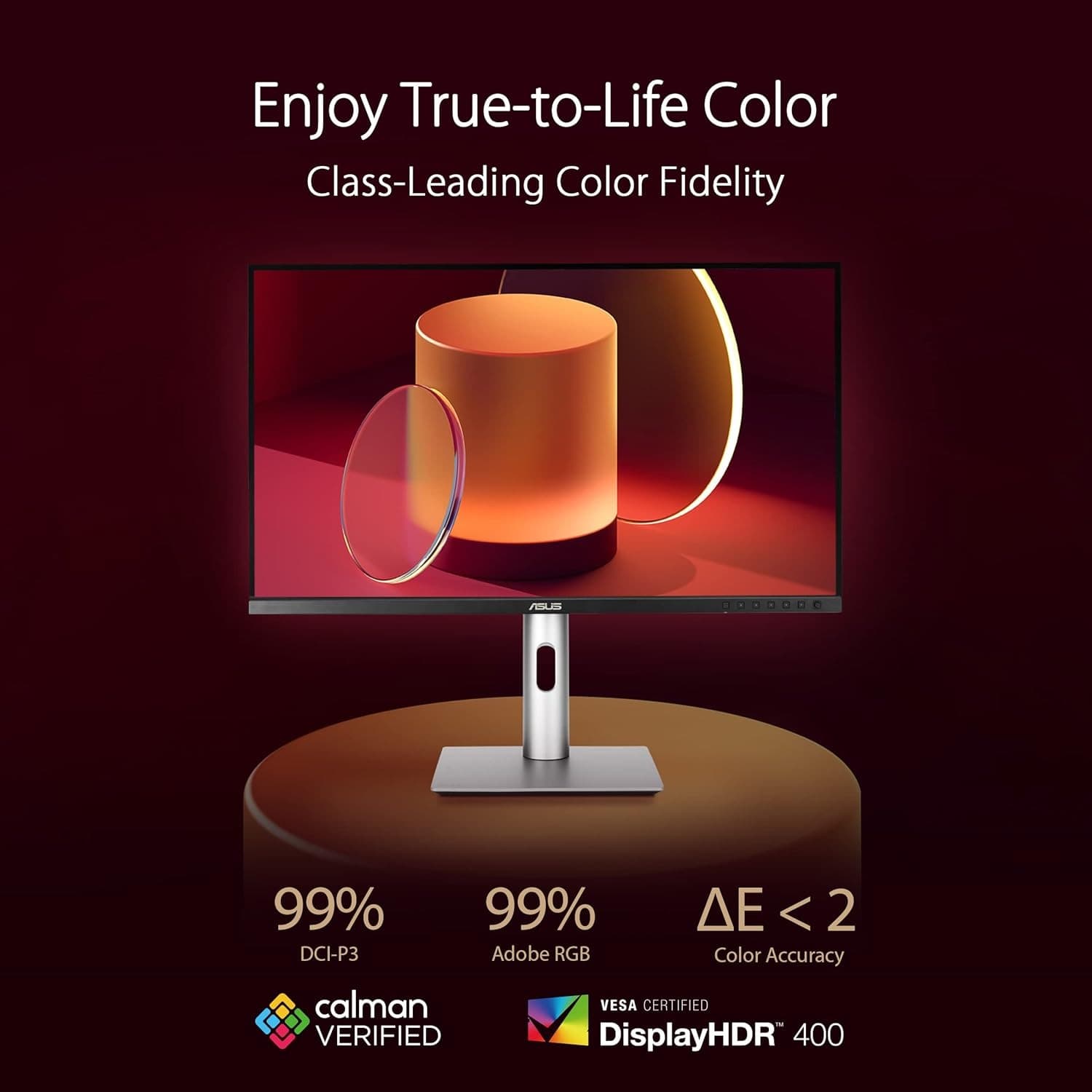 ASUS ProArt Display 27” 4K HDR Professional Monitor (PA279CRV) - IPS, UHD (3840 x 2160), 99% DCI-P3/Adobe RGB, ΔE < 2, Calman Verified, USB-C PD 96W, DisplayPort, Daisy-Chain, Height Adjustable - 8