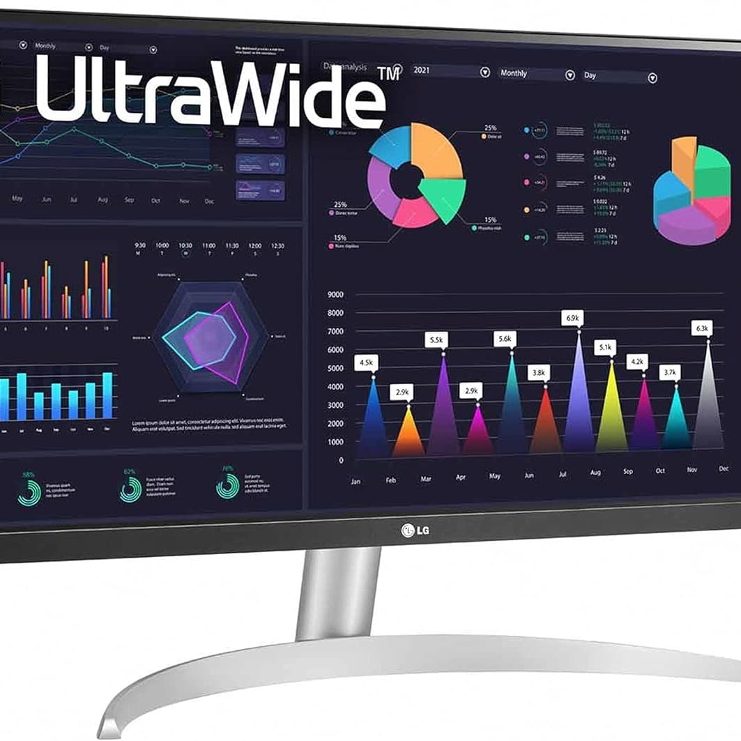 LG Electronics UltraWide Monitor 29WQ600, 29-inch, 1080p, 100Hz, 1ms MBR, IPS Display, sRGB 99% Colour Gamut, HDR 10, USB Type-C, AMD FreeSync, HDMI, 2 x 7W Stereo Speaker, Ergonomic Design - 9