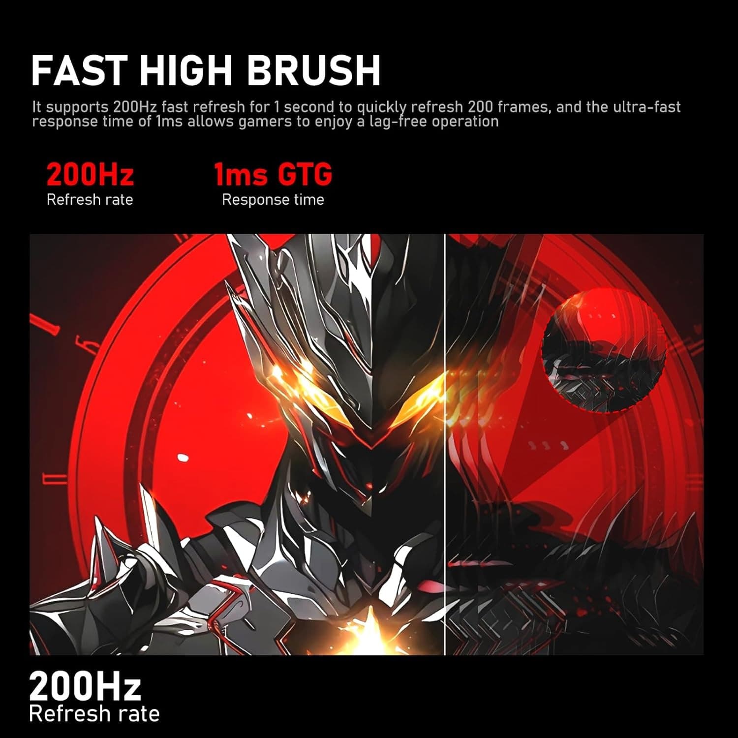 Gawfolk 24.5 Inch Monitor 200Hz Gaming Monitor IPS FHD Computer Display Screen 1080P(1920 * 1080) FreeSync 99% sRGB 1ms(GTG) Suitable for gaming, home office - 7