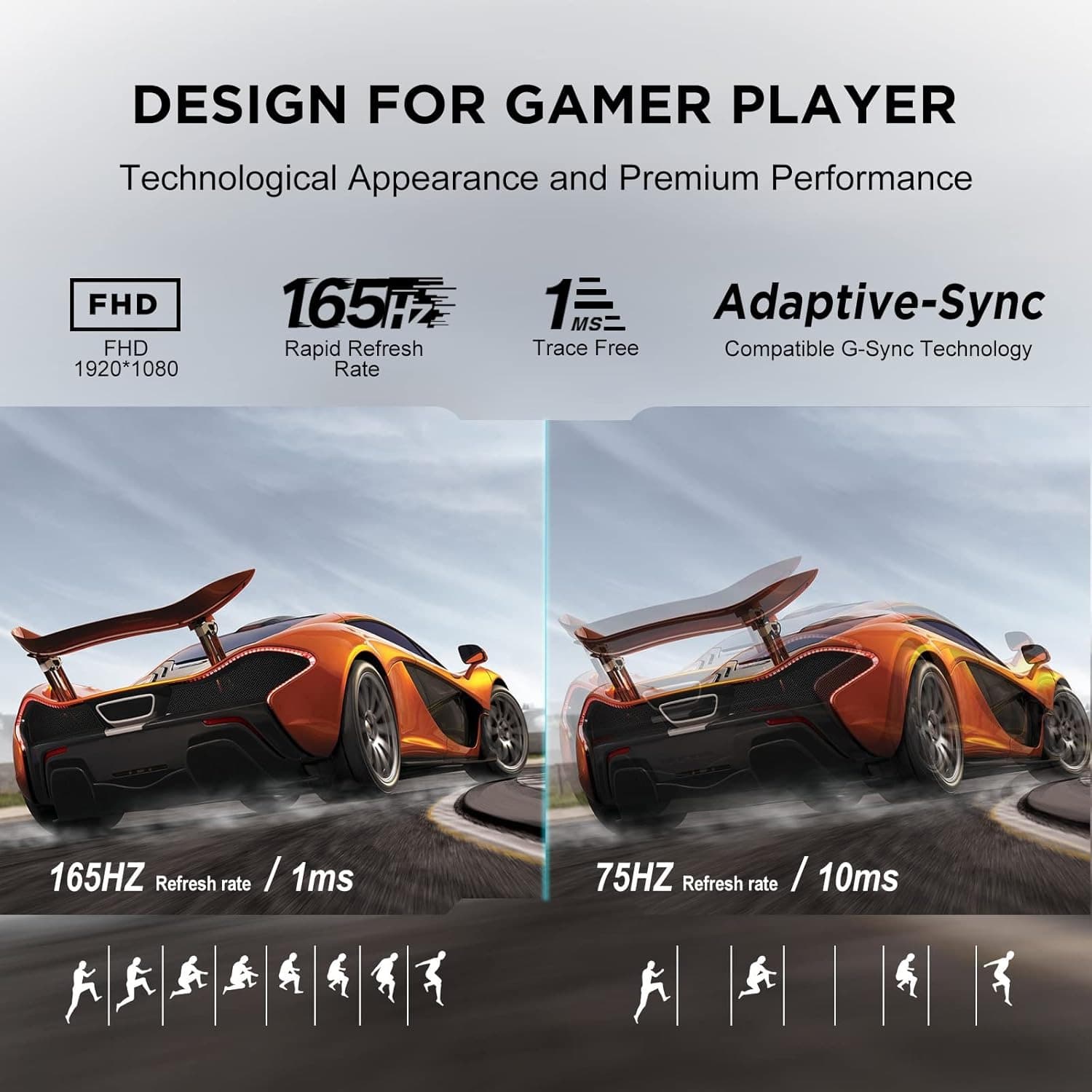 KOORUI 24 Inch Computer Monitor - FHD 1080P Gaming Monitor 165Hz VA 1ms, AdaptiveSync Technology, Ultra-Thin LED Monitor,HDMI X2 / DP, VESA Compatible, Tilt Adjustable, Eye Care - 24E4 - Black - 6