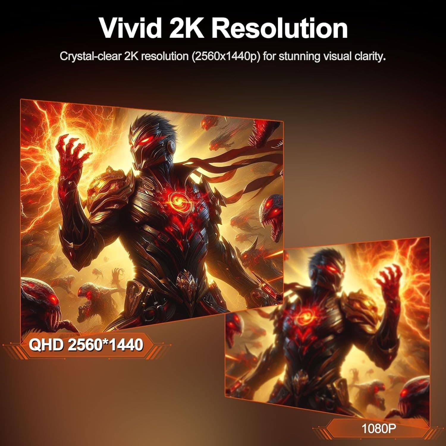 Gawfolk 32 Inch Gaming Monitor 2K 165Hz Curved Computer Monitor QHD(2560 * 1440) 1500R 1440P Display Screen 1ms(GTG) 98% sRGB FreeSync For Vvideo Production, Office, Gaming, Support Wall Mounting - 3