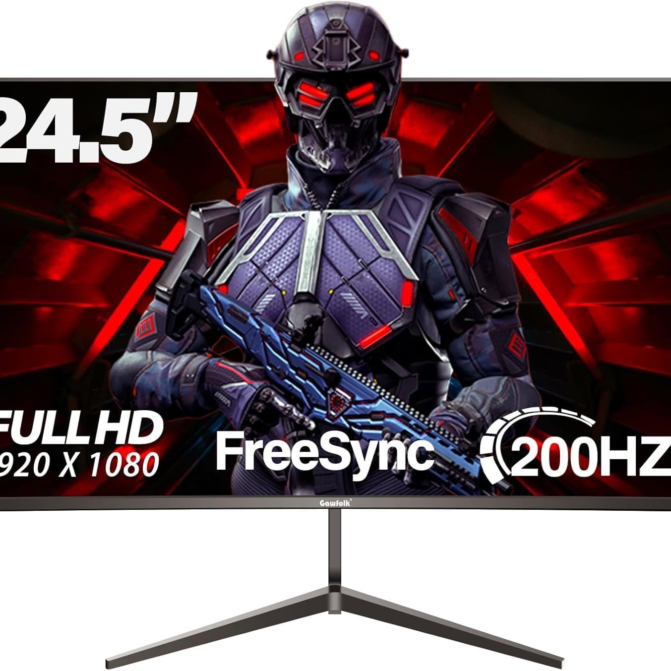 Gawfolk 24.5 Inch Monitor 200Hz Gaming Monitor IPS FHD Computer Display Screen 1080P(1920 * 1080) FreeSync 99% sRGB 1ms(GTG) Suitable for gaming, home office - 1