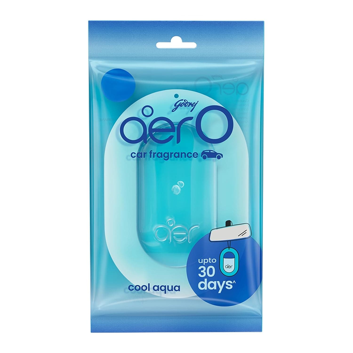 Godrej aer O – Hanging Car Air Freshener | Car Accessories | Cool Aqua (7.5g) - 3