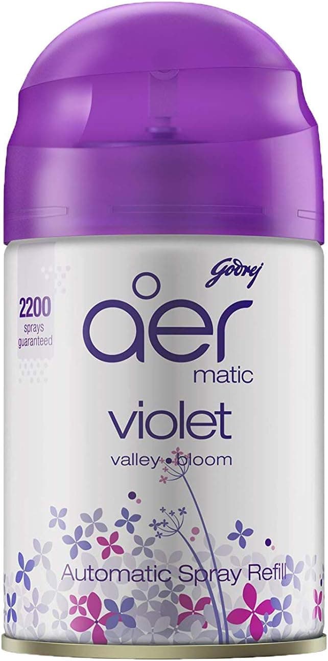 Godrej Aer Matic, Automatic Air Freshener Refill Pack Violet Valley Bloom 225 ml, Fghkarpox011 - 1