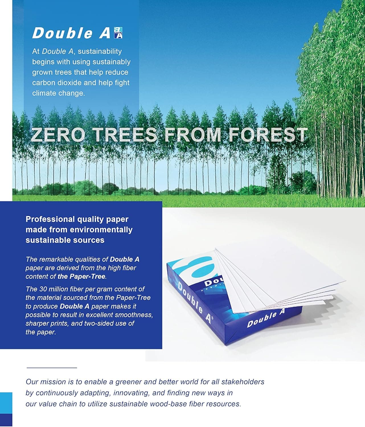 Double A 80 gsm A4 Copy Paper 500 Sheets (Pack of 5) - 5