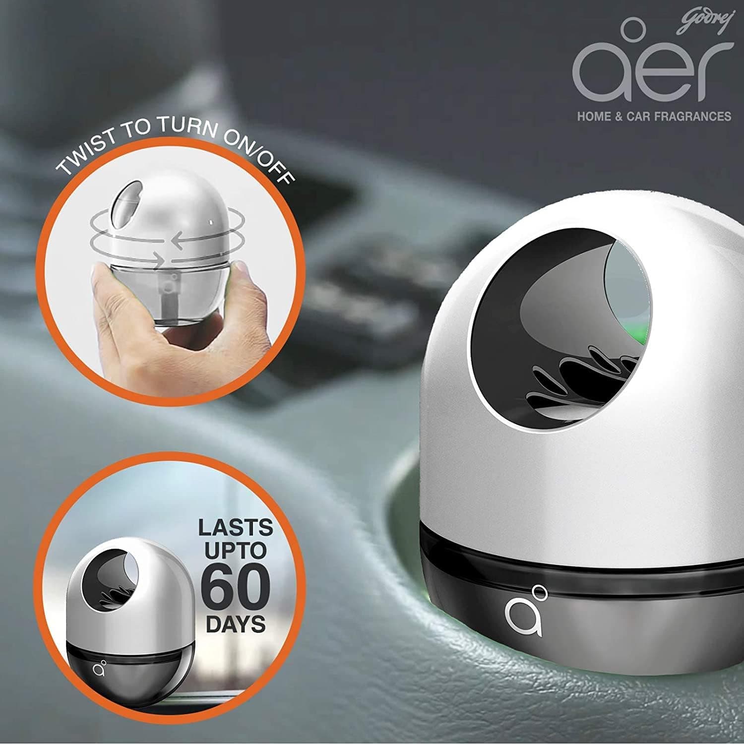 Godrej Aer Twist Car Air Freshener Musk After Smoke 45G, Black - 4