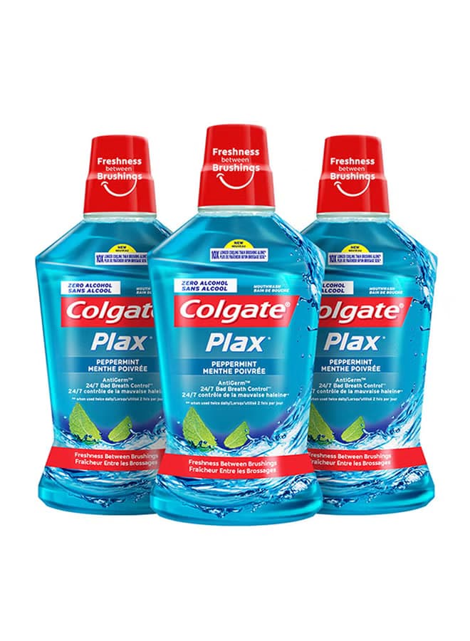 COLGATE PLAX PEPPERMINT BLUE 3X500ML VPK - 2