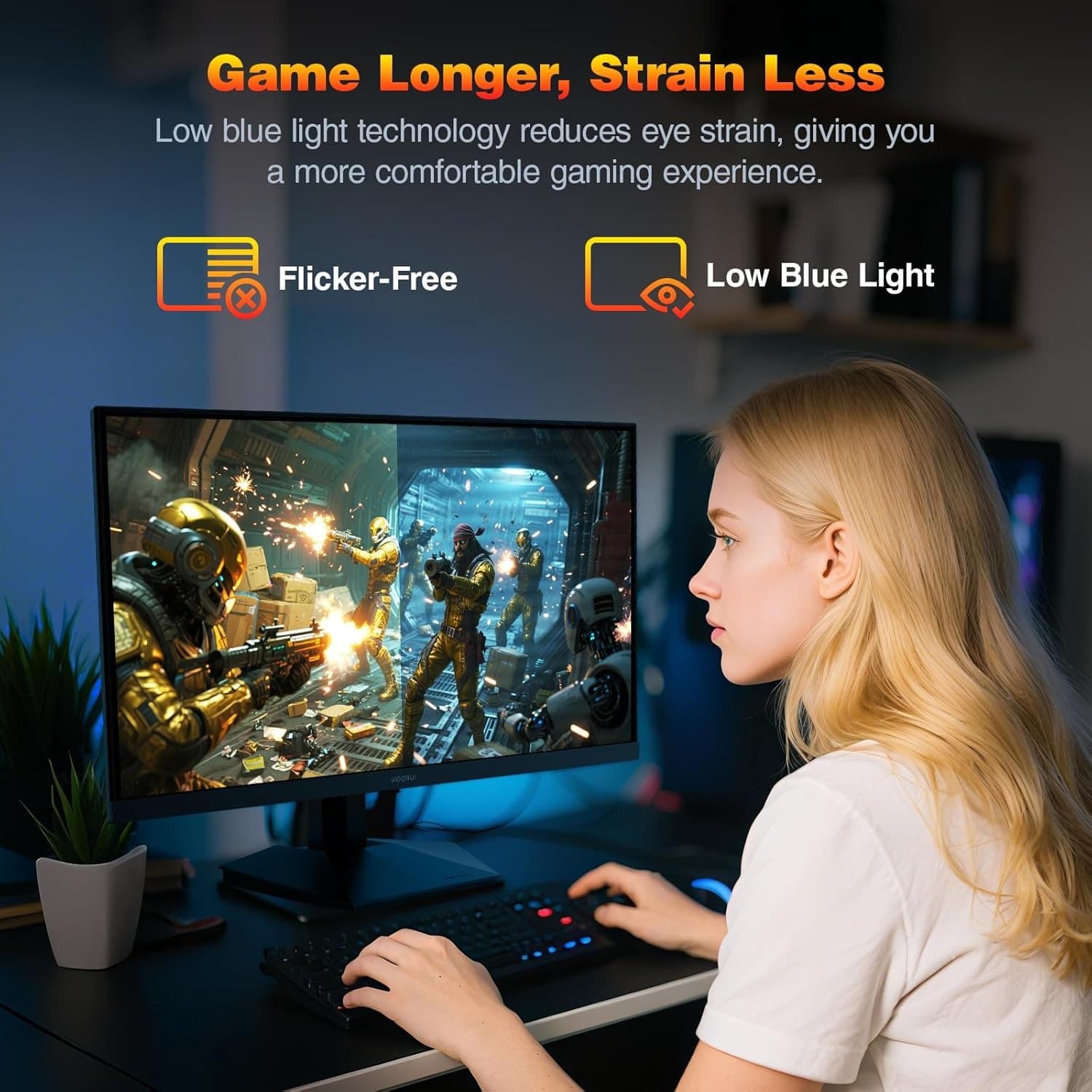 KOORUI Gaming Monitor 25-inch, 170Hz FHD 1080p Computer Monitor, 1ms GTG, Adaptive G-Sync, FreeSync Premium, 3 Sides Frameless, HDMI x 2, DisplayPort, Black, 25E3A - 6