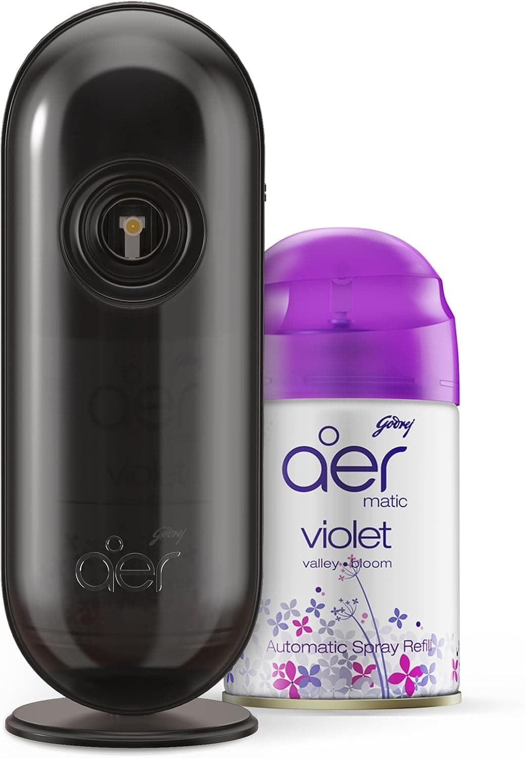 Godrej Aer Matic Automatic Air Freshener Auto Spray Kit With Flexi Control Violet 225 Ml - 2