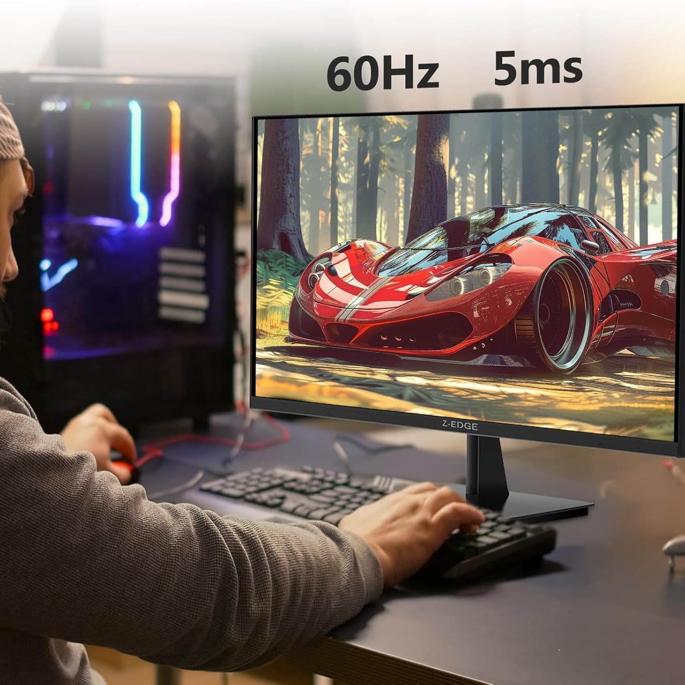 Z-Edge U27P4K 27-inch Gaming Monitor Ultra HD 4K, 75Hz Refresh Rate, 3840x2160 IPS LED Monitor, 300 cd/m², HDMIx2+DPx1, FreeSync Technology - 8