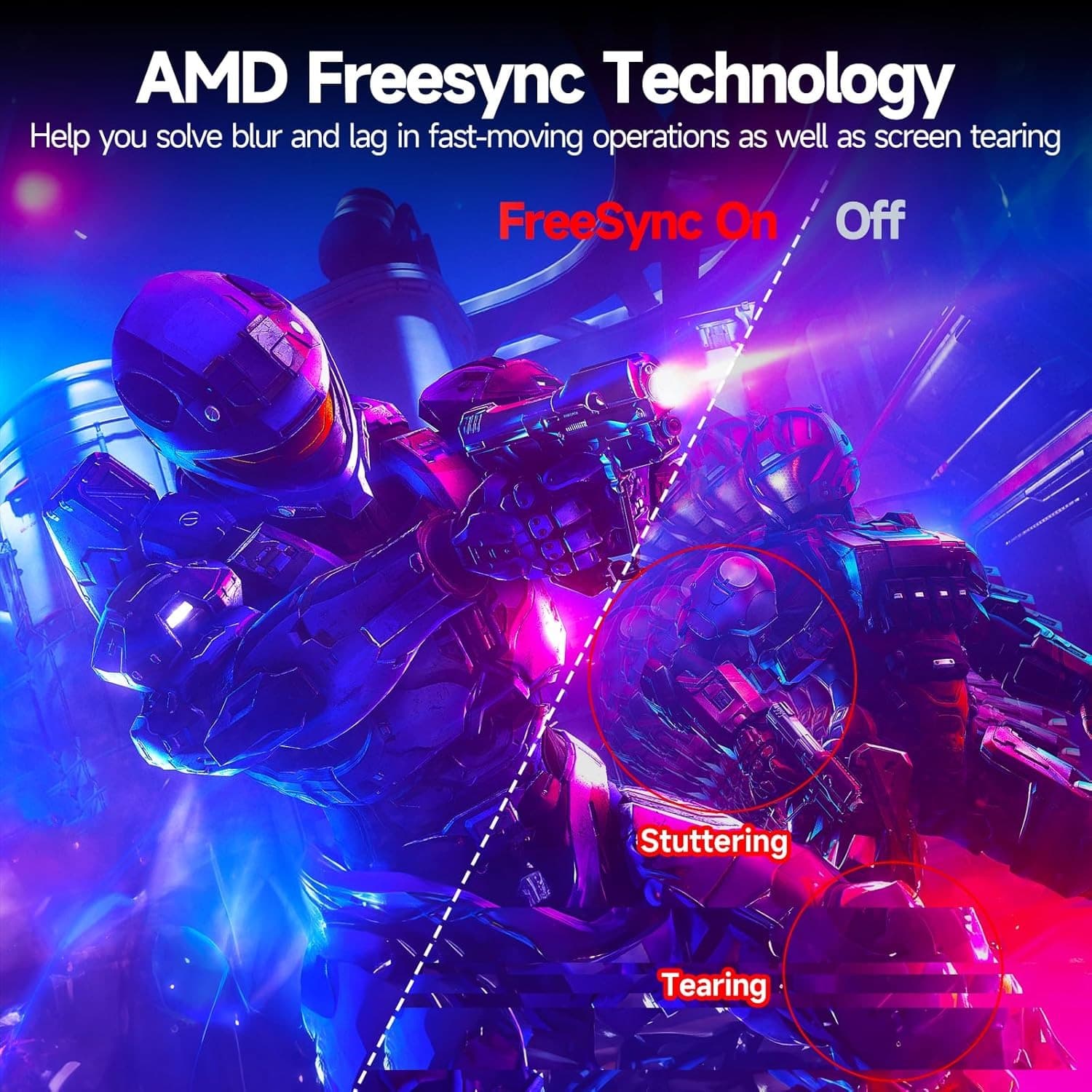 Gawfolk 32 Inch Gaming Monitor FHD 180Hz Curved 1800R Computer Display Screen FreeSync 100% sRGB 1ms(GTG) VESA Suitable for Esports, Office and Home Use - 6