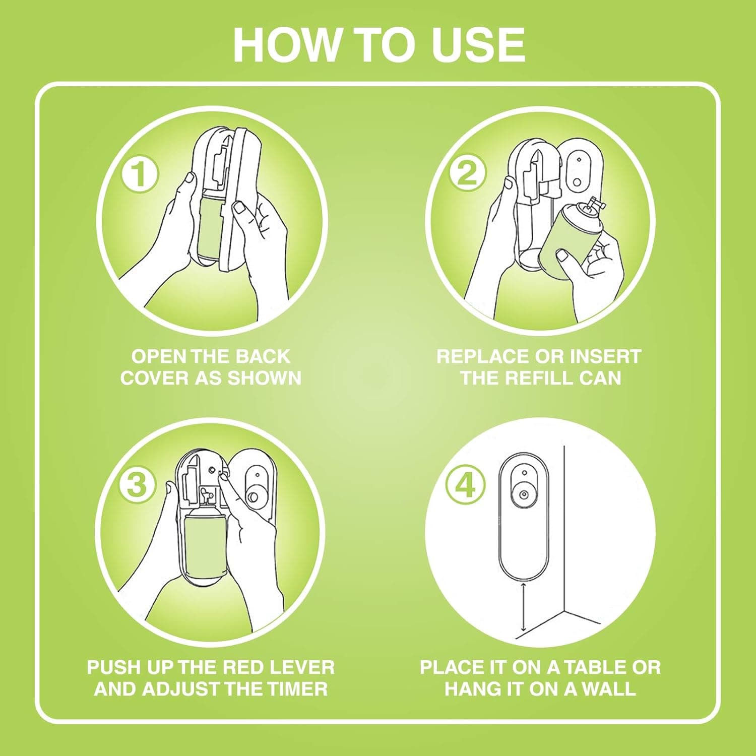 Godrej Aer Matic, Automatic Air Freshener Refill Pack - Fresh Lush Green (225 ml), Fghkarpox012 - 4