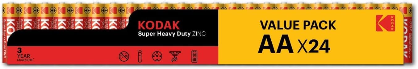 KODAK Super Heavy Duty | AA Batteries | Double A | Disposable Household | Carbon Zinc | 1.5V | 24 Value Pack - 1