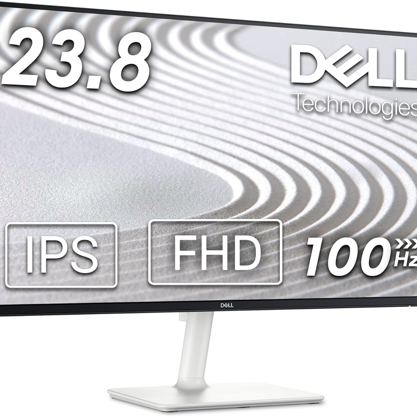 DELL S2425H 24 Inch Full HD (1920x1080) Monitor, 100Hz, IPS, 4ms, 99% sRGB, Built-in Speakers, Ultrathin Bezel, 2x HDMI, White - 1