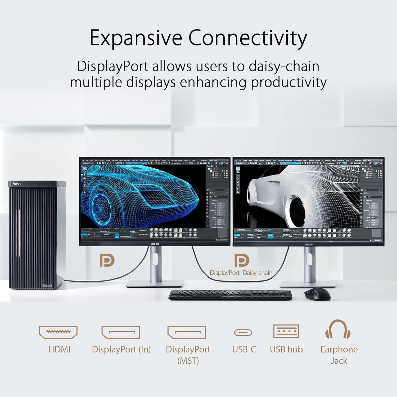 ASUS ProArt Display 27” 4K HDR Professional Monitor (PA279CRV) - IPS, UHD (3840 x 2160), 99% DCI-P3/Adobe RGB, ΔE < 2, Calman Verified, USB-C PD 96W, DisplayPort, Daisy-Chain, Height Adjustable - 7