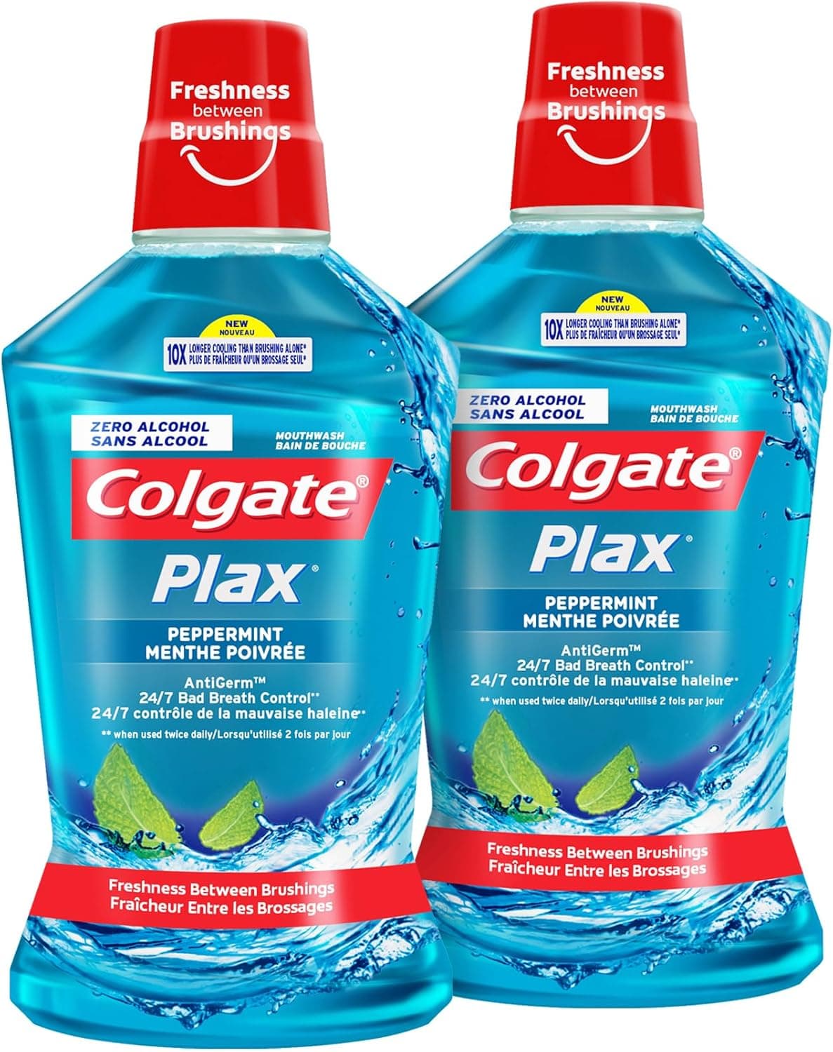 COLGATE PLAX PEPPERMINT BLUE 2X500ML VPK