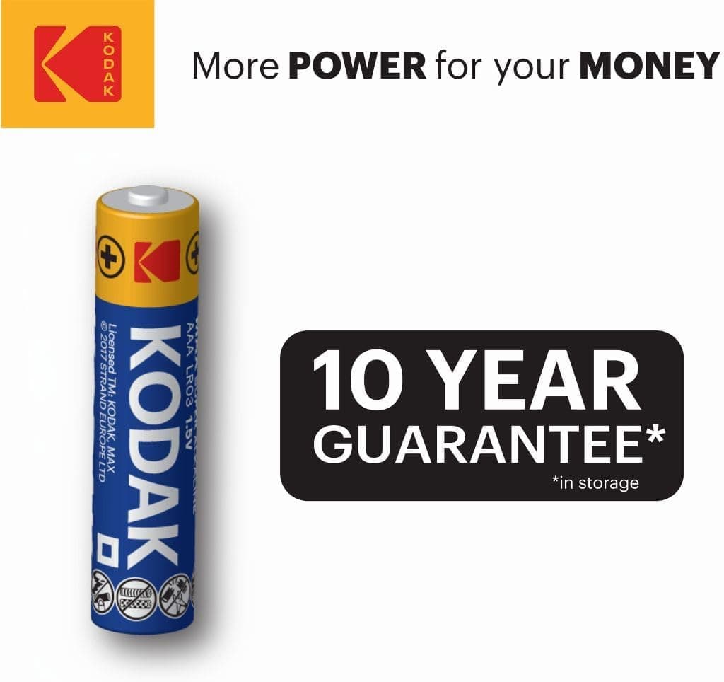 KODAK | AAA Batteries | Triple A | Disposable Household Alkaline | 1.5V | 20 Pack - 2