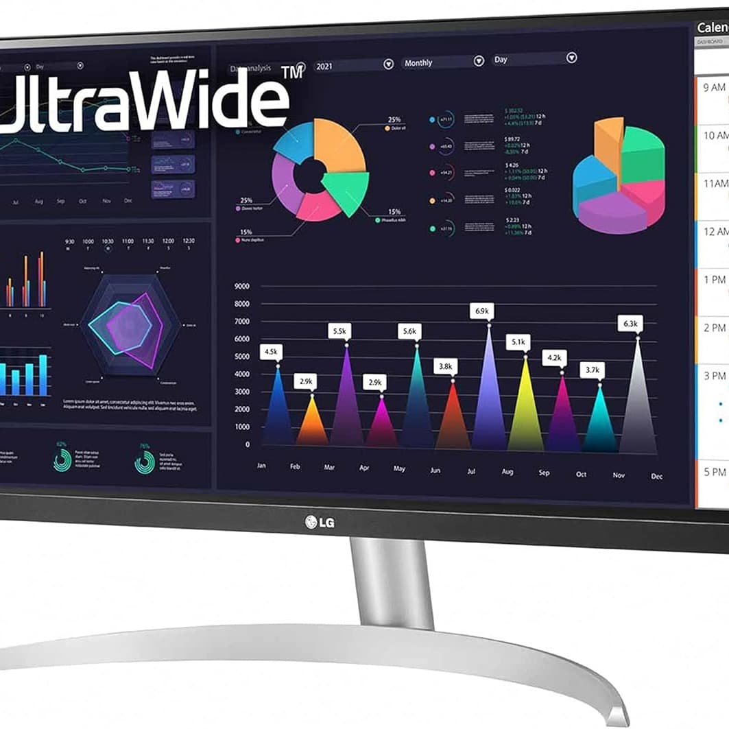 LG Electronics UltraWide Monitor 29WQ600, 29-inch, 1080p, 100Hz, 1ms MBR, IPS Display, sRGB 99% Colour Gamut, HDR 10, USB Type-C, AMD FreeSync, HDMI, 2 x 7W Stereo Speaker, Ergonomic Design - 8