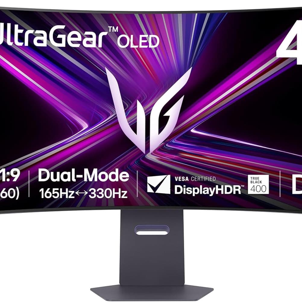 LG 45GX90SA-B UltraGear 45″ WQHD (3440×1440) Curved Smart OLED Gaming Monitor with webOS, 240 Hz, 0.03 ms, NVIDIA G-SYNC Compatible, DisplayHDR True Black 400, Headphone, USB-C