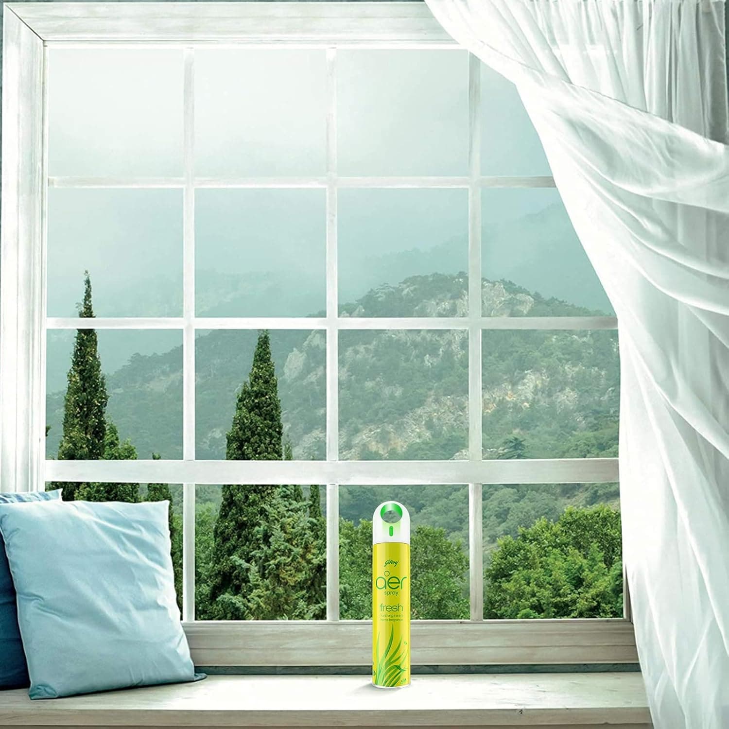 Godrej Aer Spray, Home And Office Air Freshener - Fresh Lush Green (300 Ml) - 3