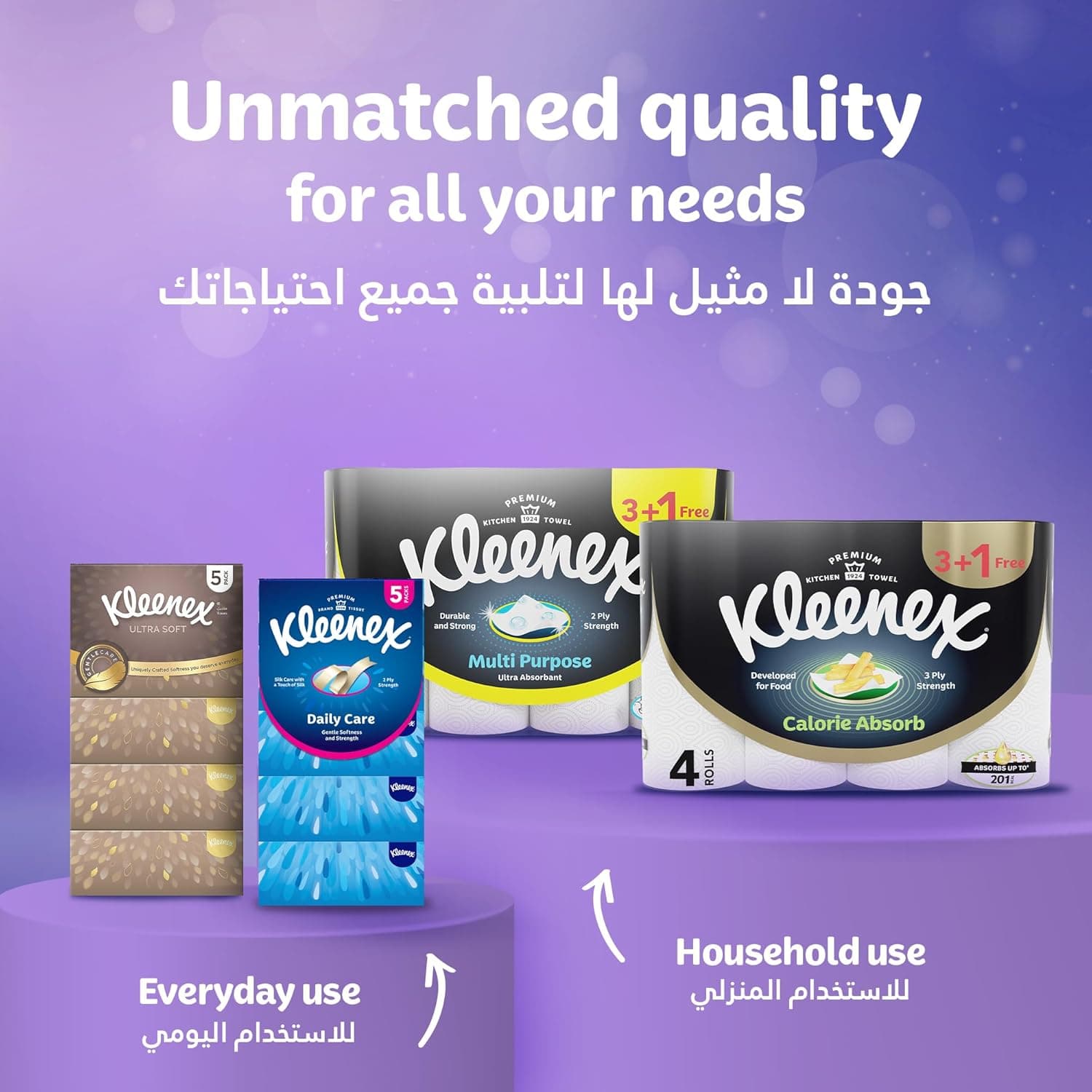 Kleenex Extra Dry Toilet Tissue Paper, 3 PLY, 4 Rolls x 160 Sheets, Embossed Bathroom Tissue with Superior Absorbency - 7
