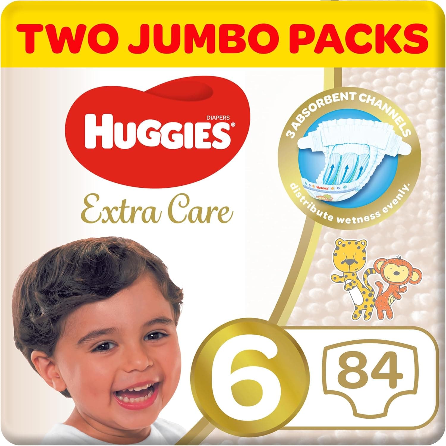 Huggies Extra Care, Size 6, 15+ kg, Twin Jumbo Pack, 84 Diapers - 1