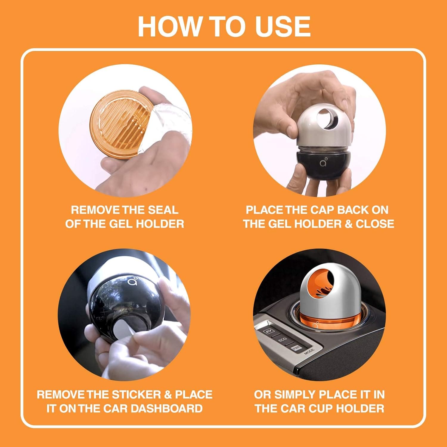 Godrej Aer Twist, Car Air Freshener Bright Tangy Delight 45G, Orange - 5