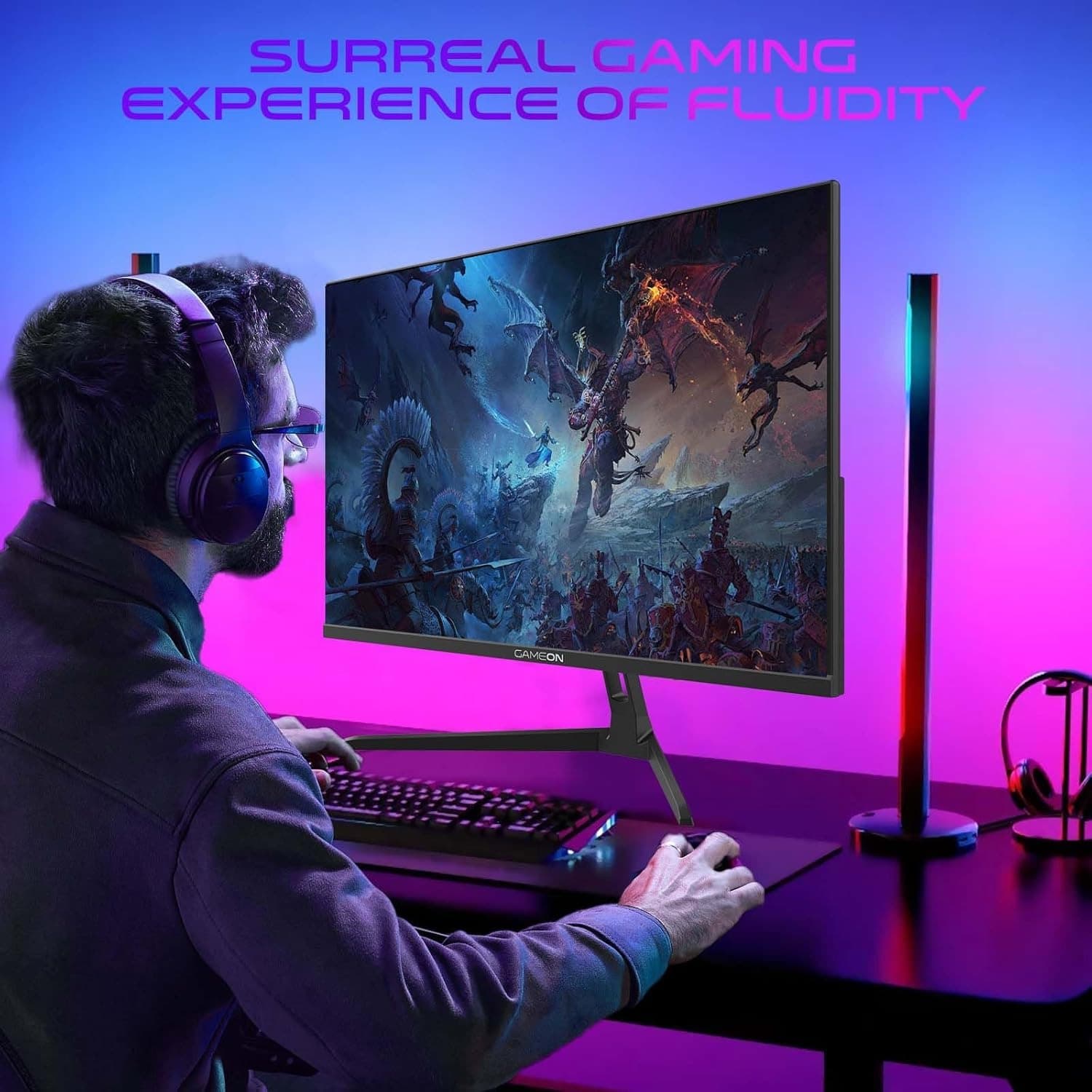 GAMEON New 2024 2K Gaming Monitor 24 inch, GOAE24QHD180IPS, QHD IPS Panel,180Hz Refresh Rate, 0.5ms Response Time, 2.1 HDMI, G-Sync & FreeSync, HDR, Built-in-Speakers, Console Ready - 9