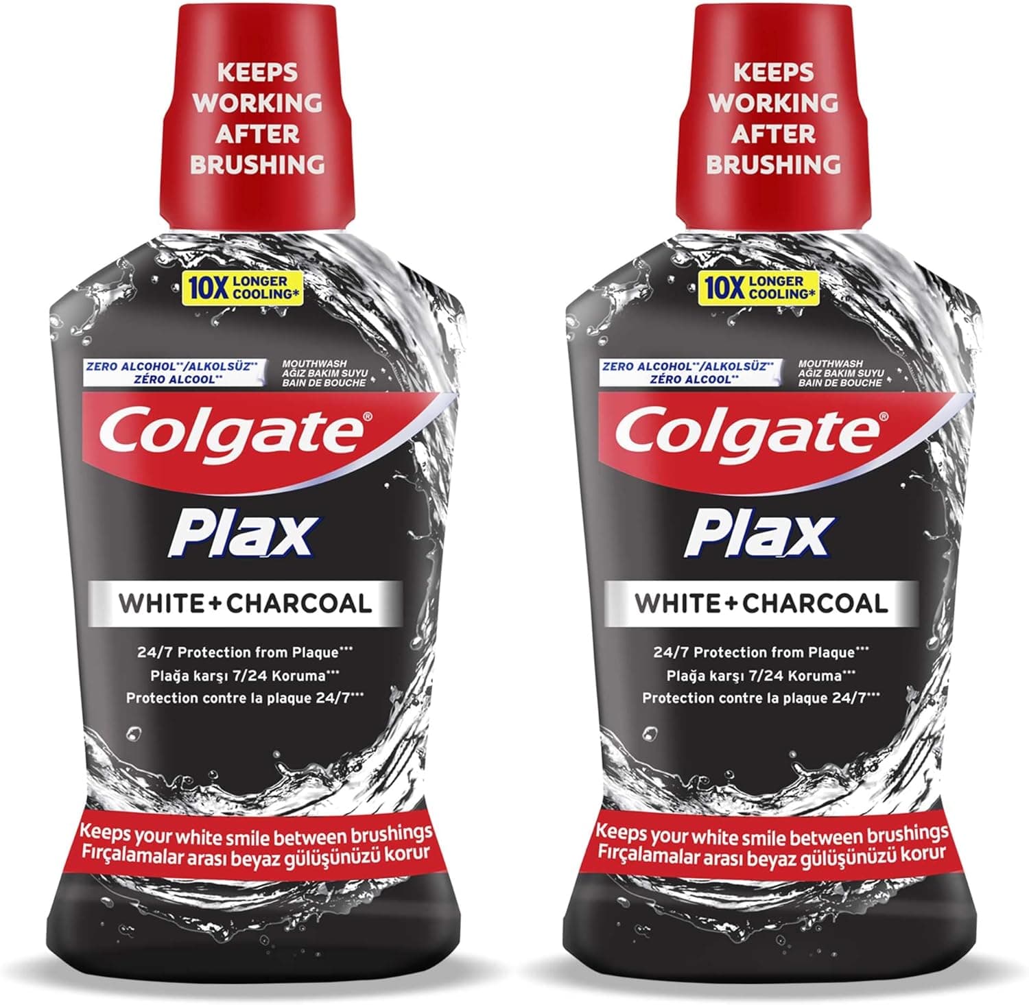 COLGATE PLAX CHARCOAL 500ML 2PK - 1