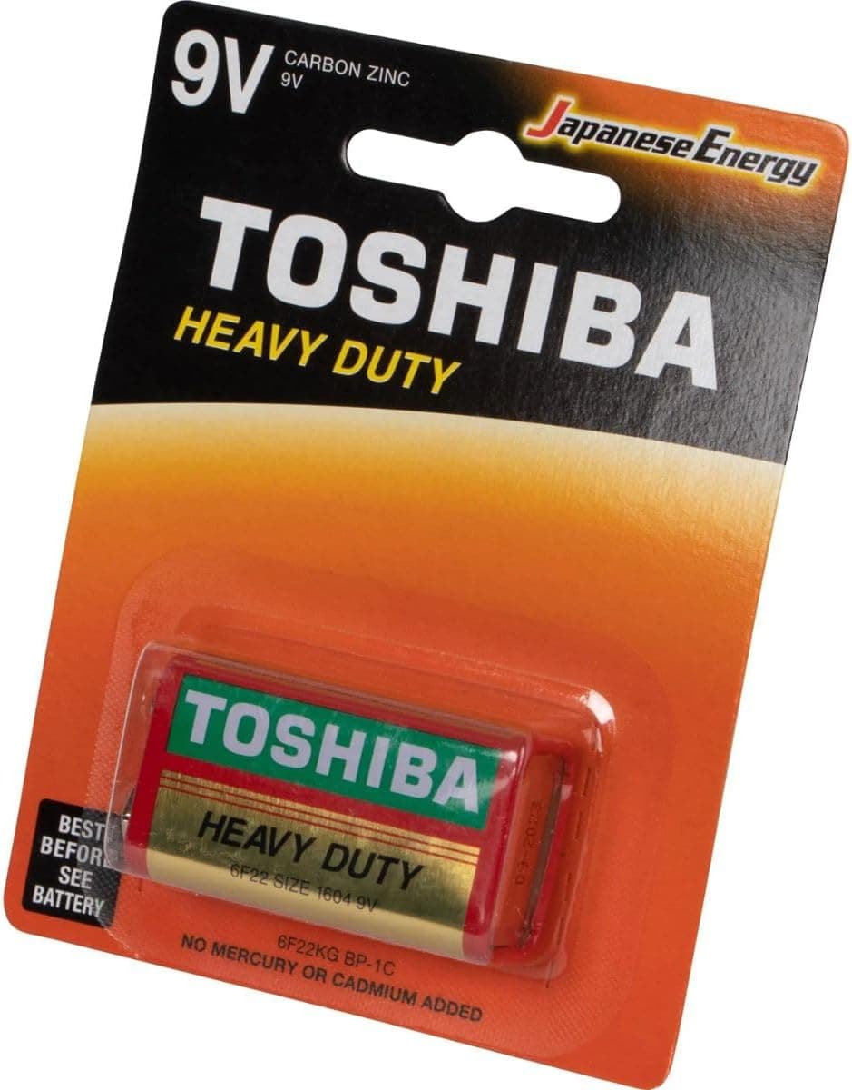 TOSHIBA Heavy Duty Zinc Carbon Battery – Ideal for Low Power Consumption Devices, 9V, Pack of 1 - 3
