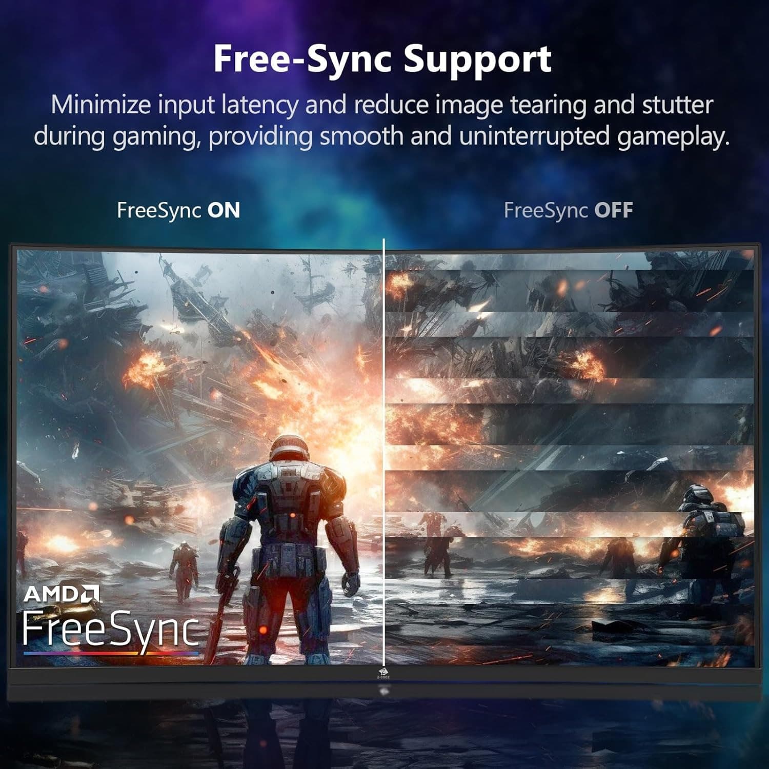 Z-EDGE 27-inch 1500R Curved Gaming Monitor - FHD 1080P 180Hz VA Panel, 1ms Response Time, Frameless LED Display, AMD FreeSync - 1x DisplayPort 1.4 & 2x HDMI 2.0 UG27F - 7