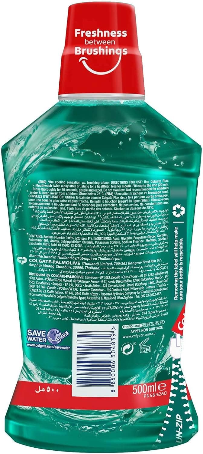 COLGATE PLAX FRESHMINT GREEN 2X500ML VPK - Image 3
