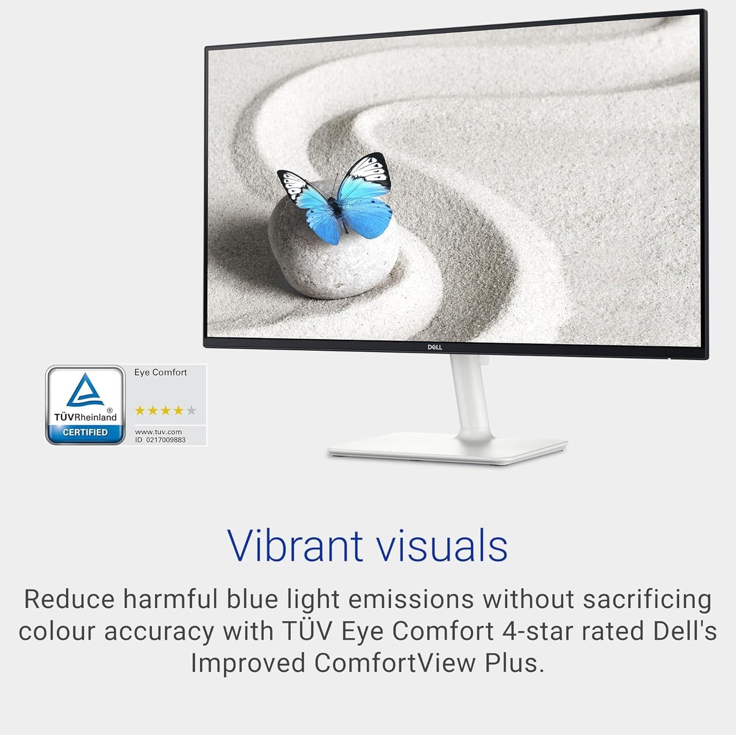 DELL S2425H 24 Inch Full HD (1920x1080) Monitor, 100Hz, IPS, 4ms, 99% sRGB, Built-in Speakers, Ultrathin Bezel, 2x HDMI, White - 10