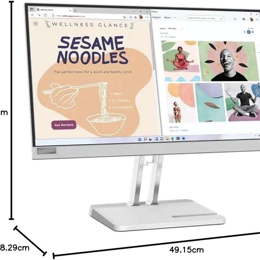 Lenovo Monitor L22e-40, 21.5"FHD Display, 1x HDMI® 1.4, 1x VGA, Tilt Stand, AMD FreeSync, Cloud Grey - [67AFKACBAE] - 9