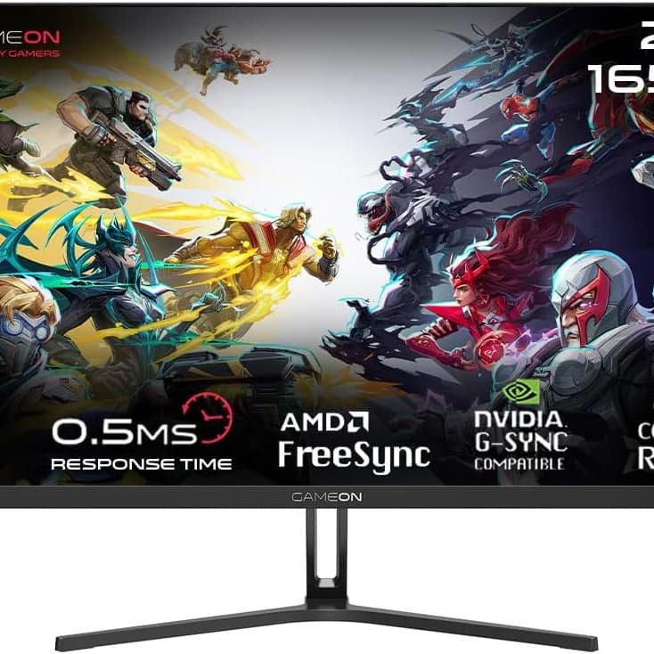 GAMEON GOVE127FHD165IPS Computer monitor, Black Gaming Monitor 27 inch, 1920x1080p FHD IPS Panel, 165Hz Refresh Rate, 1ms Response Time, 2.1 HDMI - 1