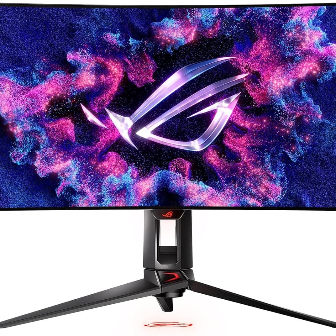 ASUS ROG Swift OLED PG34WCDM gaming monitor ― 34" (33.9" viewable, 3440x1440) 800R curved panel, 240Hz, 0.03ms (GTG), G-SYNC compatible, custom heatsink, uniform brightness, Smart KVM, 90 W Type-C