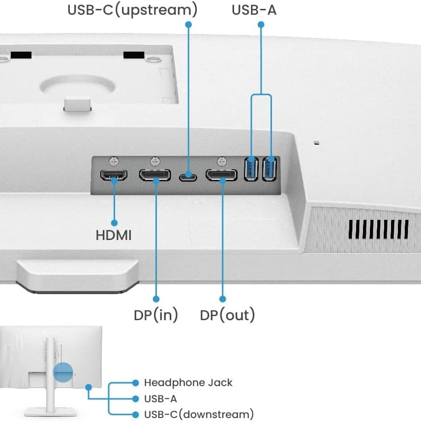 BenQ GW2790QT 27” IPS 2560x1440 QHD USB-C Ergo Eye-Care Monitor, Noise Filter Speakers, Noise Cancellation Mic, Height Adjustment, Low Blue Light Plus - 6