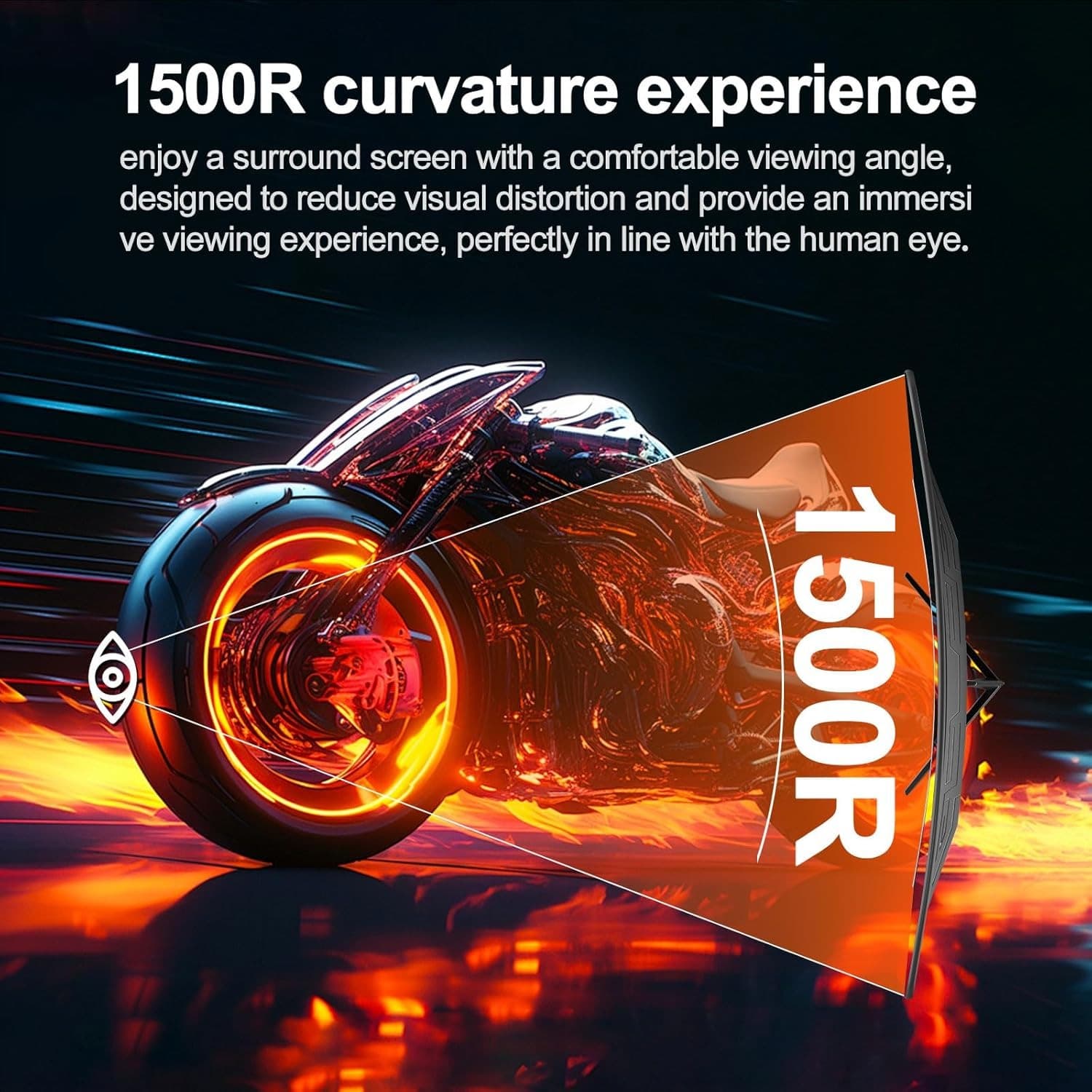 Gawfolk 32 Inch Gaming Monitor 2K 165Hz Curved Computer Monitor QHD(2560 * 1440) 1500R 1440P Display Screen 1ms(GTG) 98% sRGB FreeSync For Vvideo Production, Office, Gaming, Support Wall Mounting - 6