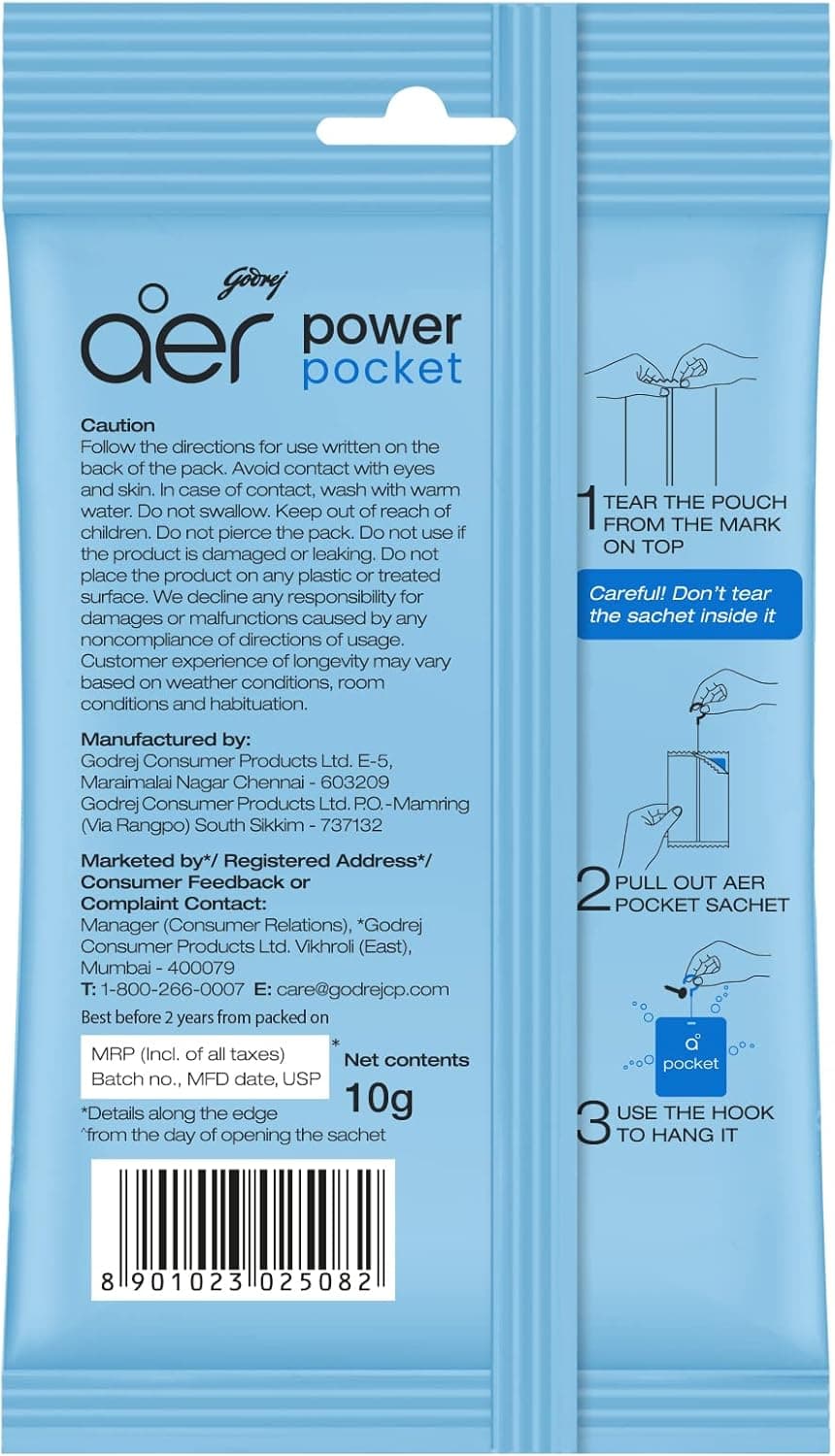Godrej Aer Power Pocket Bathroom Fragrance - Sea Breeze - 2