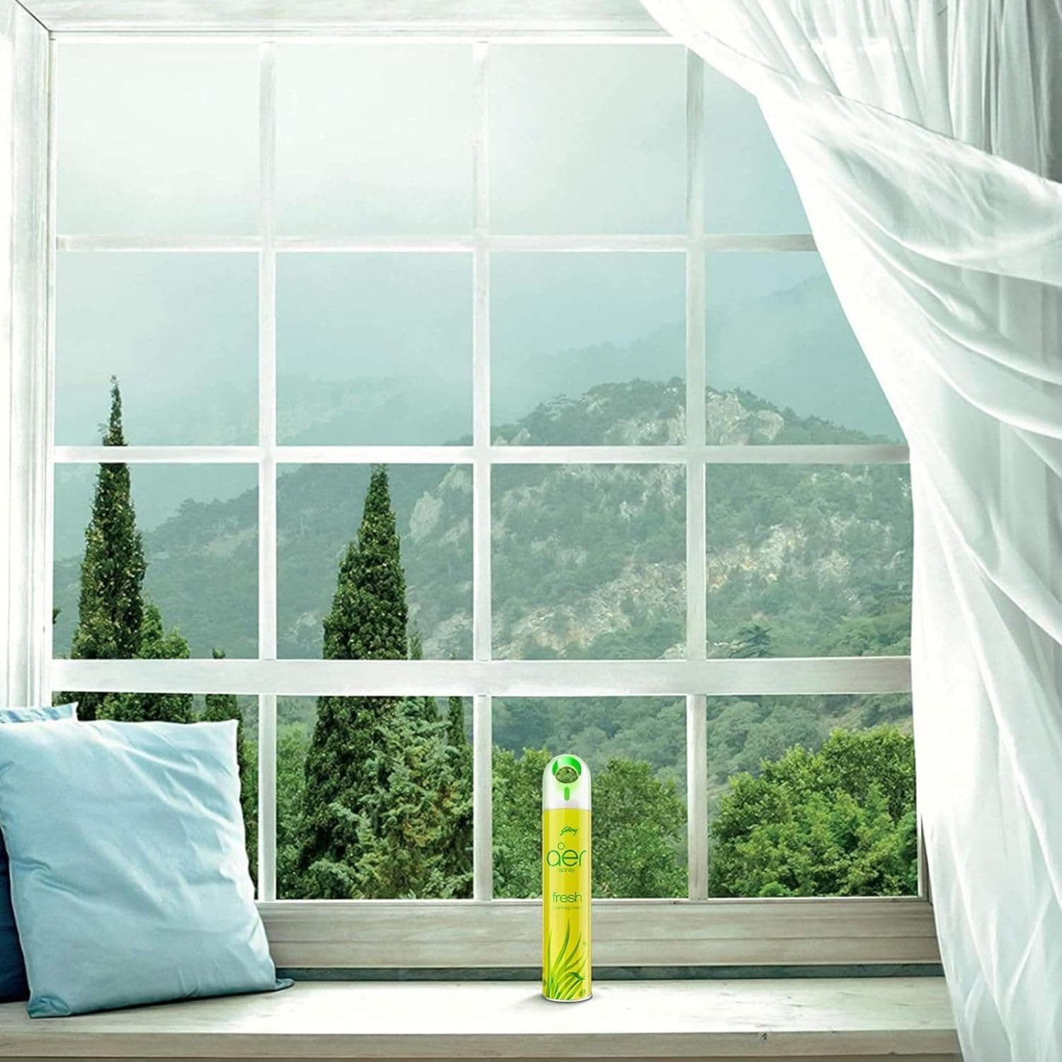 Godrej Aer Air Freshener Spray Fresh Lush Green 300 Ml - (Pack Of 2), Fghkarspz008-Flg - 2