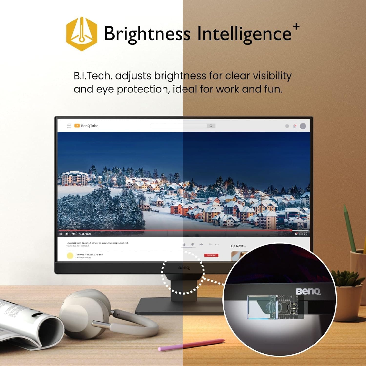 BenQ GW2790 100Hz Gaming Computer Monitor 27" FHD 1920x1080p | IPS | Eye-Care Tech | Low Blue Light | Anti-Glare | Adaptive Brightness | Built-in Speakers | DisplayPort | HDMI x 2 - 7